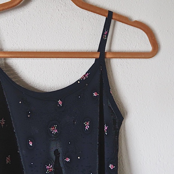 CABi navy blue floral tank adjustable straps - Picture 6 of 7